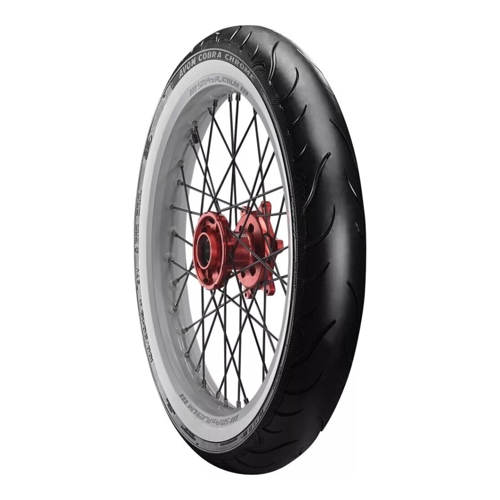 Avon Cobra Chrome MH90-21 (80/90-21) White Wall Front Tyre (56V Rating) AV91