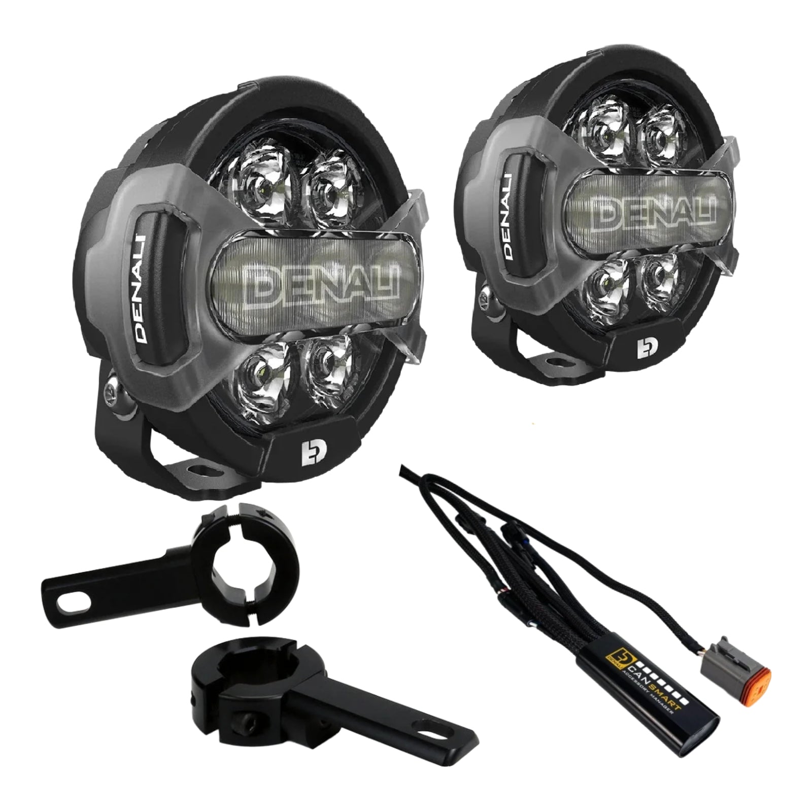 Denali D7 Pro Premium Lighting Bundle with Engine Guard Mount - Harley-Davidson