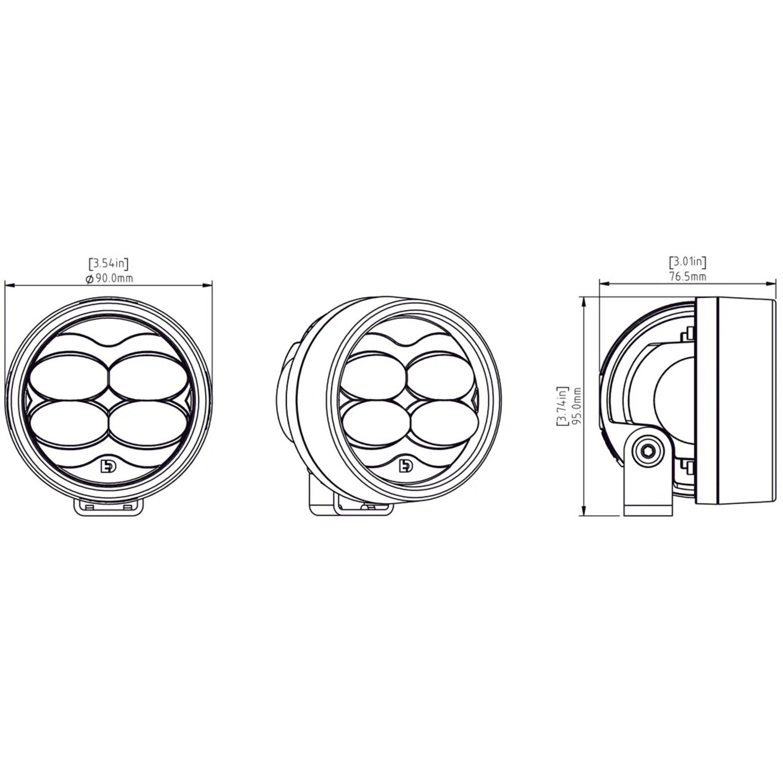 Denali D3 LED Fog Light - DataDim™ Technology - Single