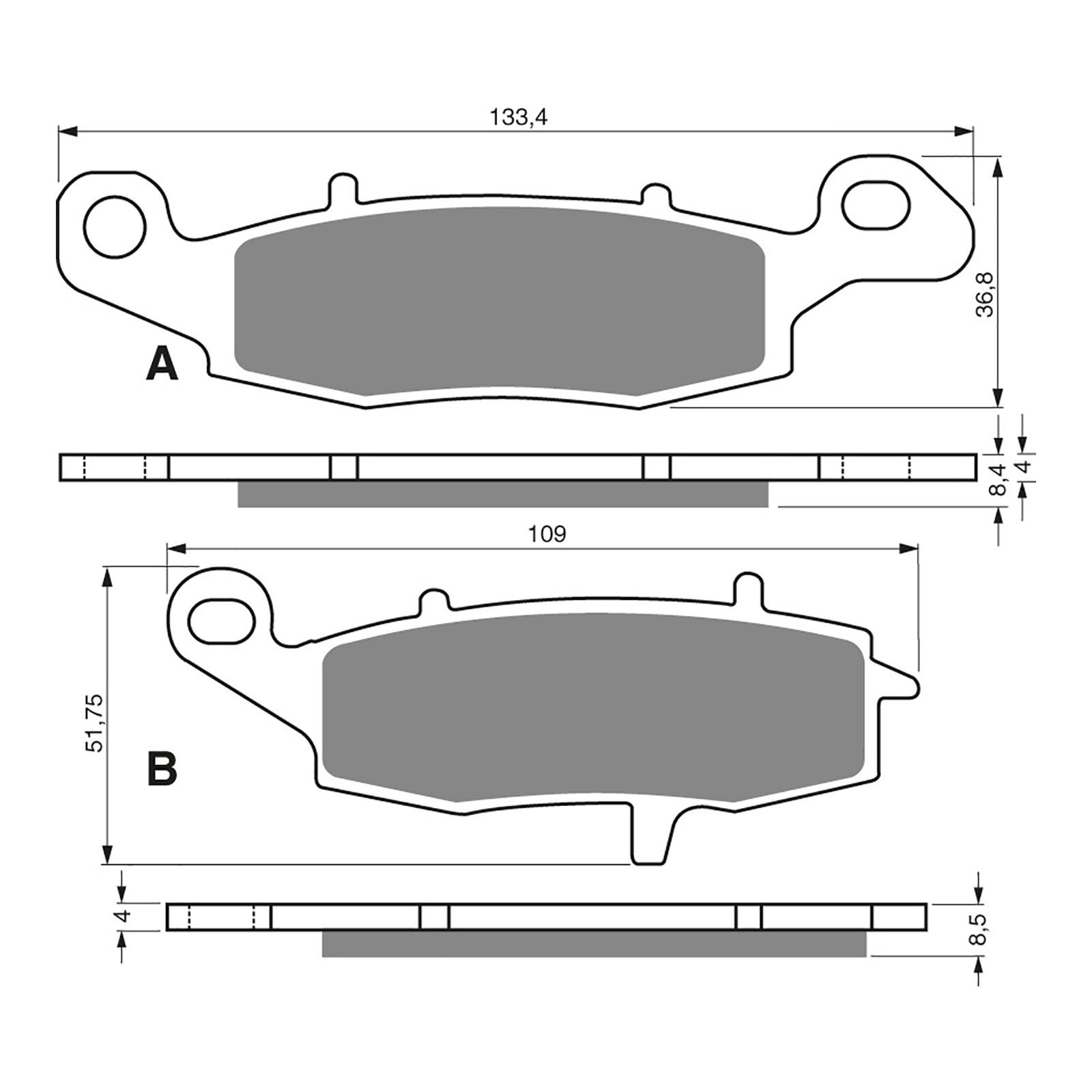 GOLDfren Brake Pads Sintered Sports GF104 - S3 ( PH193 )