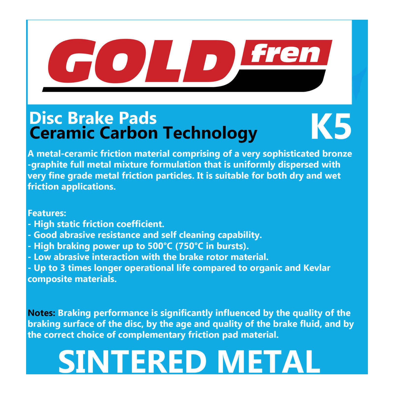 GOLDfren Brake Pads GF121 - K5
