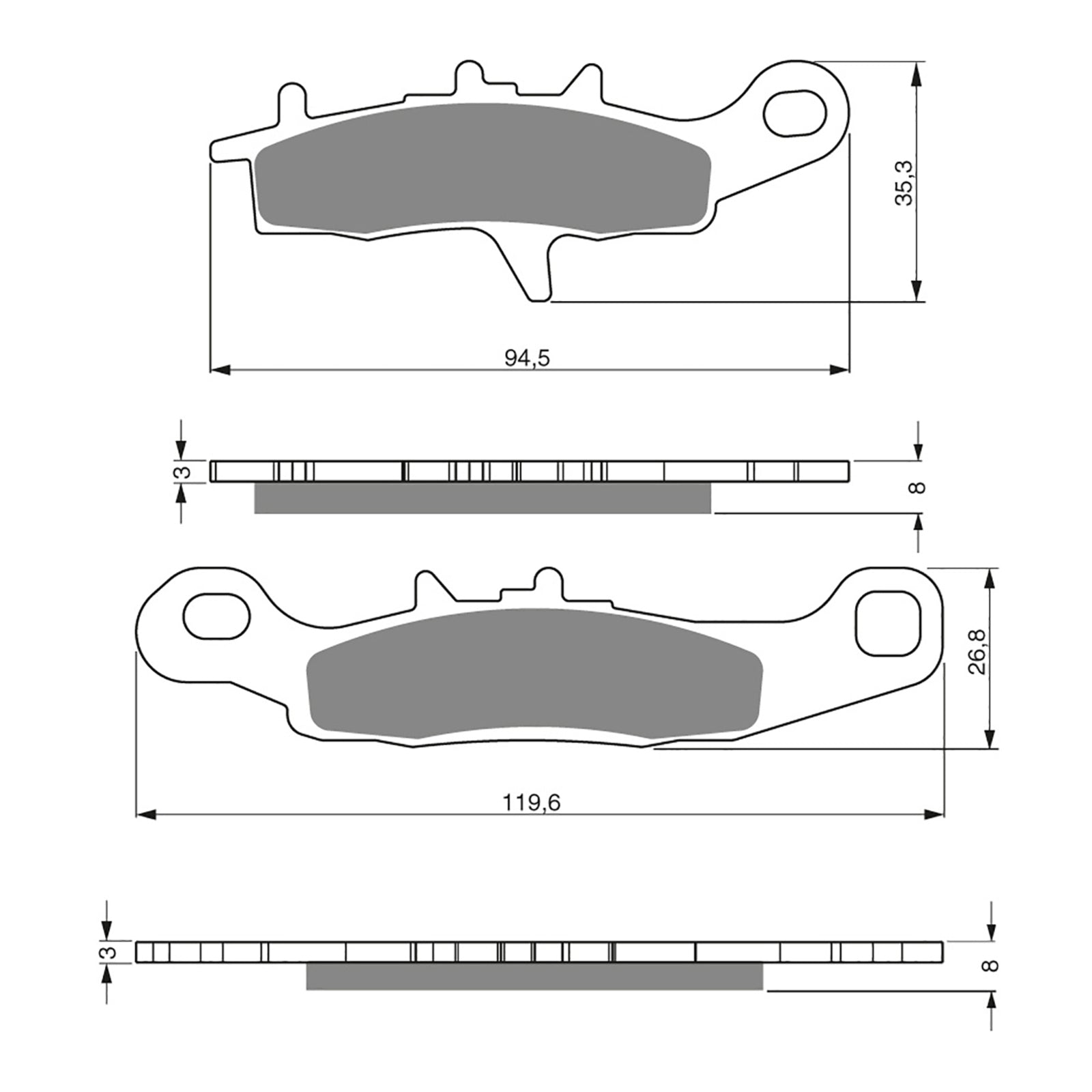 GOLDfren Brake Pads Off-Road Racing GF245 - K5 ( PR302 )