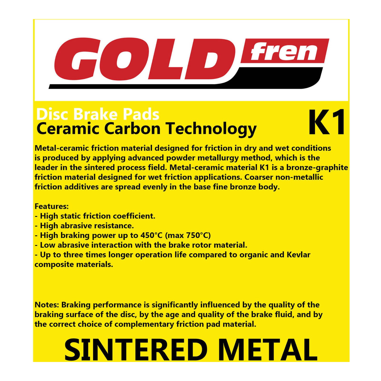 GOLDfren Brake Pads GF376 - K1