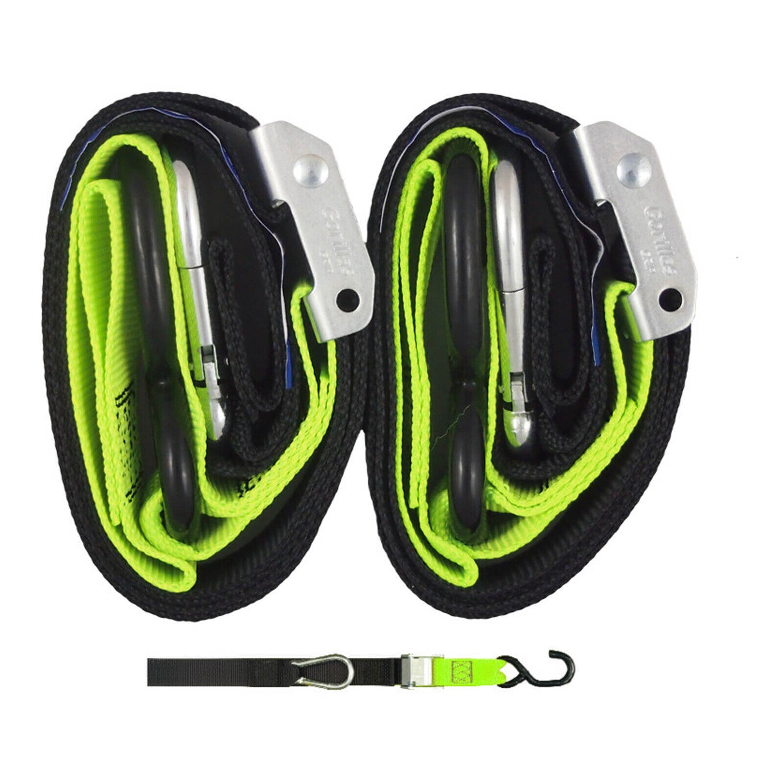Gorillas Grip Tie Down 38mm S-Hook - Black / Green Loop