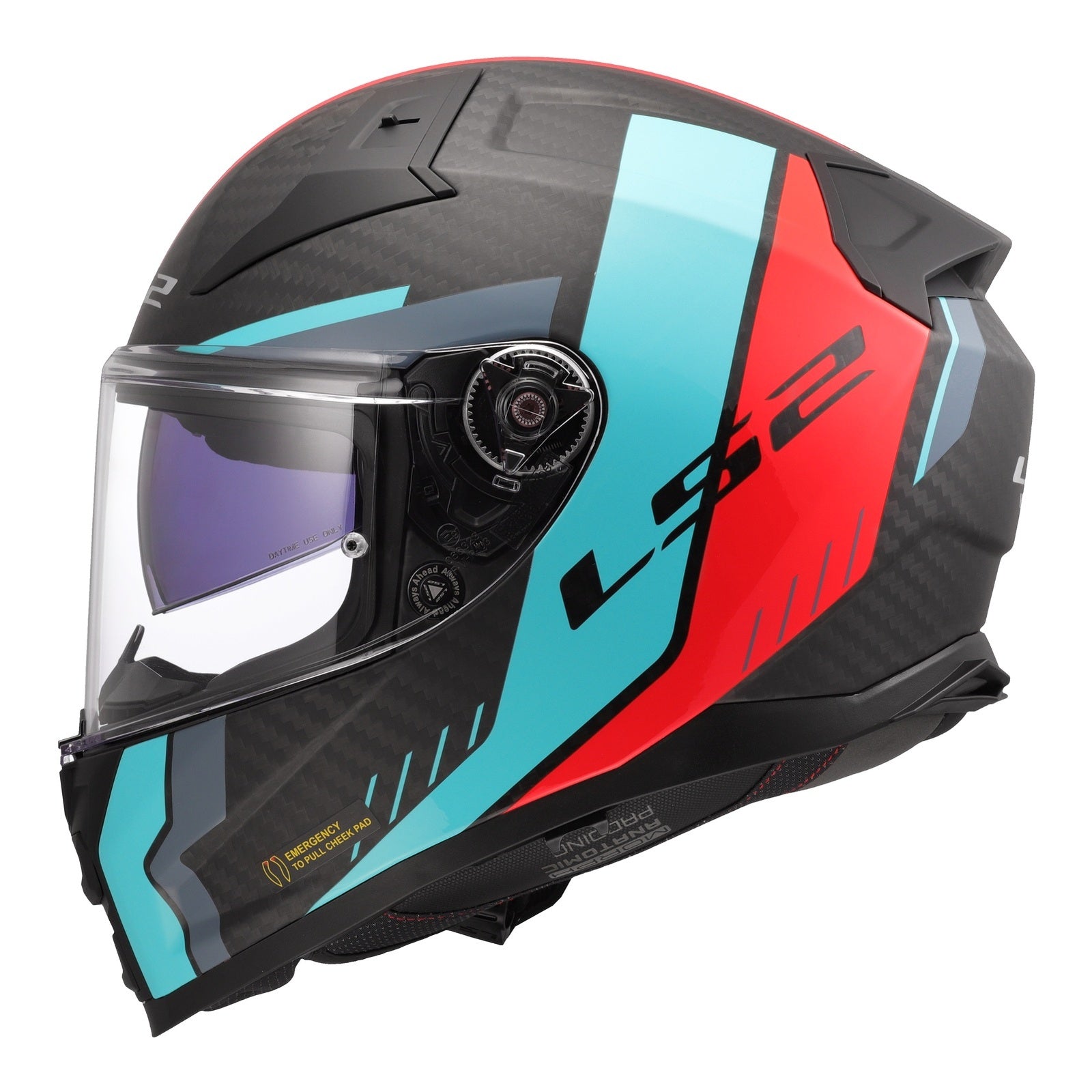 LS2 FF811 Vector II Carbon Grid Helmet - Cyan