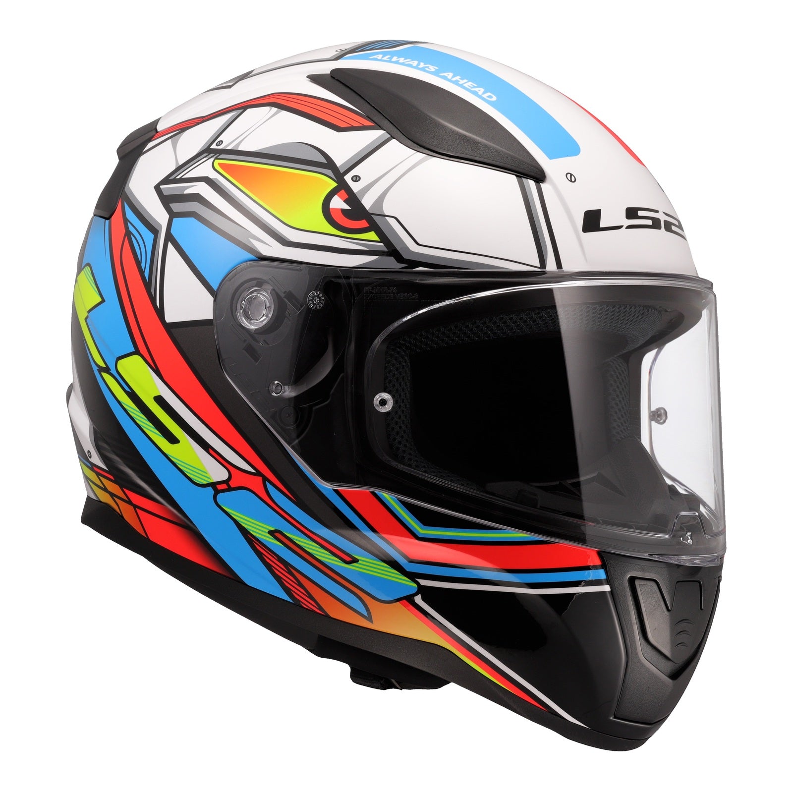 LS2 FF353 Rapid II XDron Helmet - White / Hi-Vis Orange / Blue