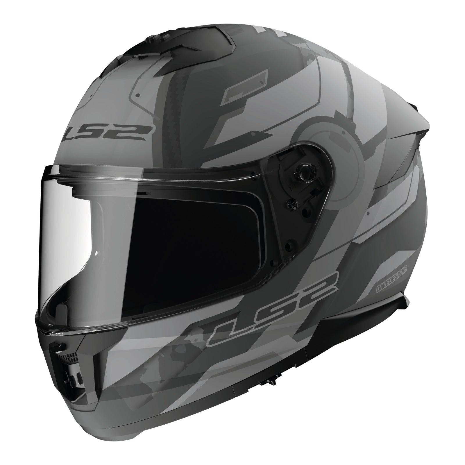 LS2 FF808 Stream II Shadow Helmet - Matte Titanium / Grey 06