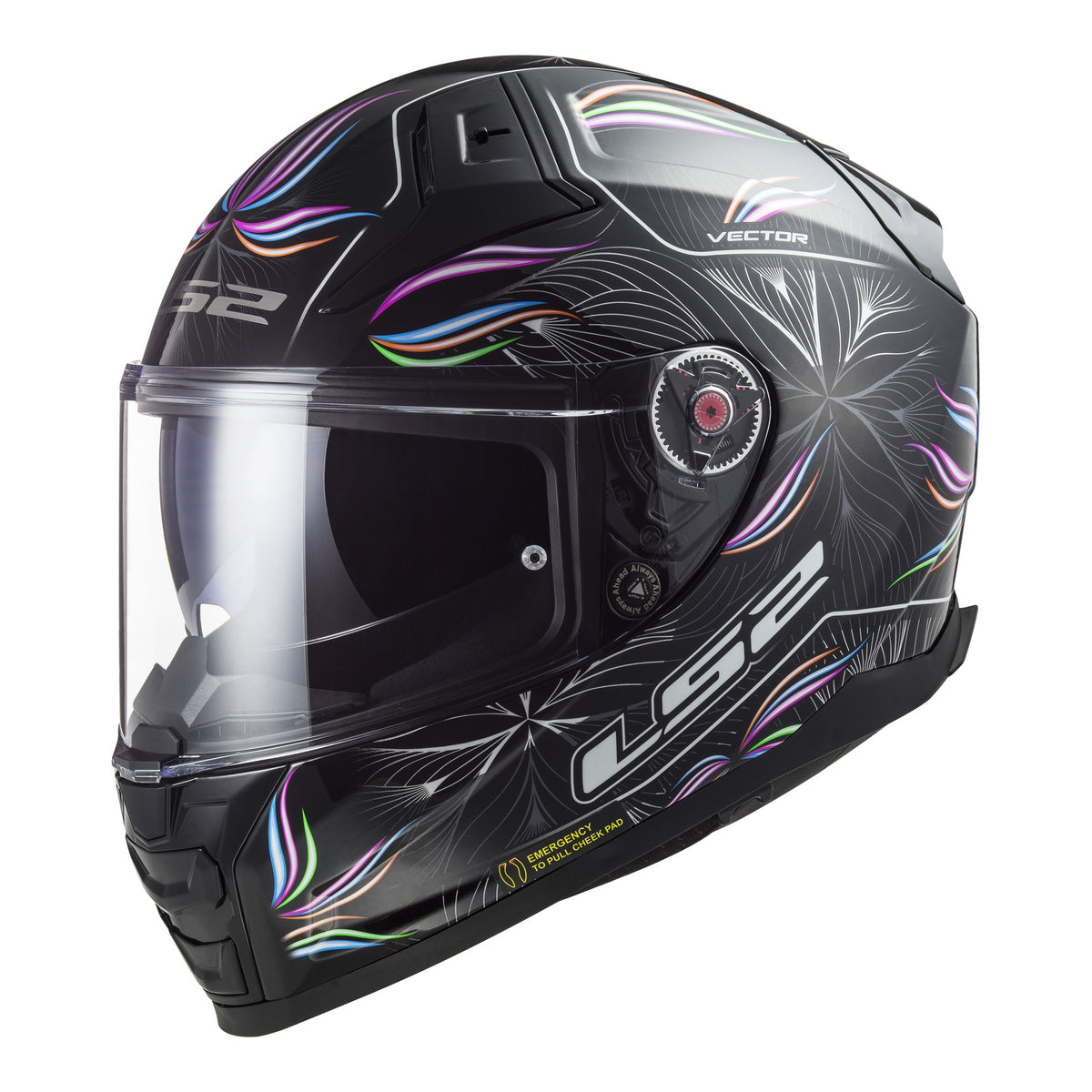 LS2 FF811 Vector II Tropical Helmet - Black / White 06