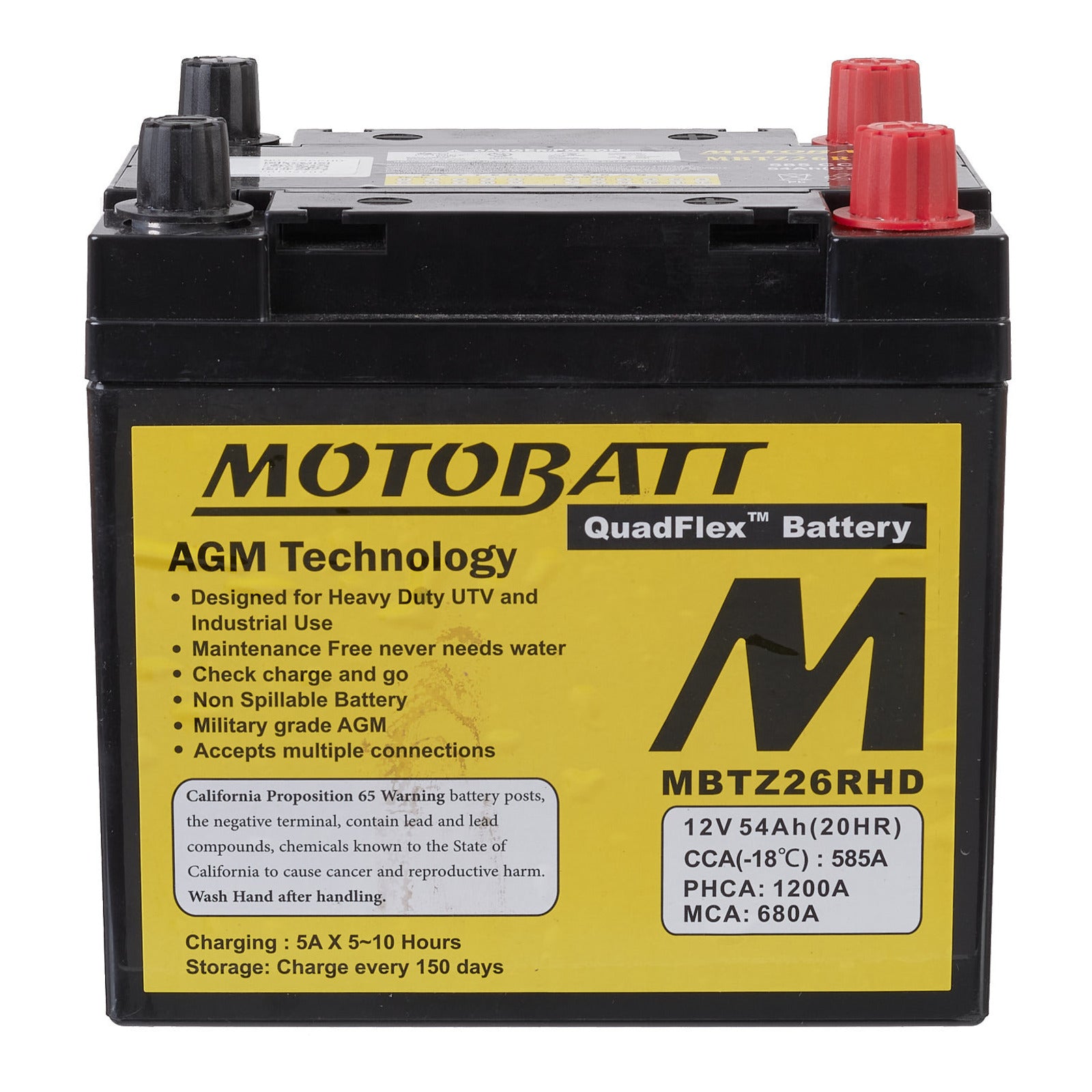 Motobatt Battery Quadflex AGM - MBTZ26RHD
