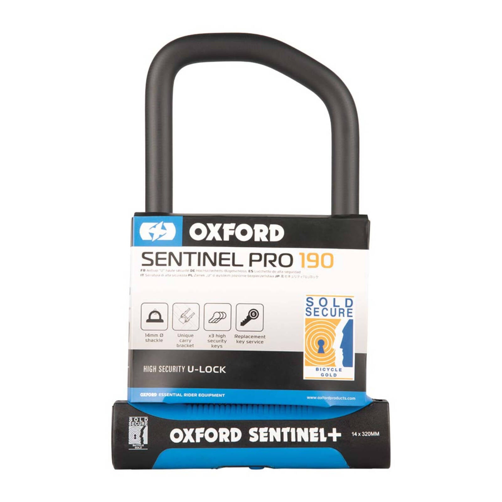 Oxford Sentinel Pro U-Lock 260mm X 177mm