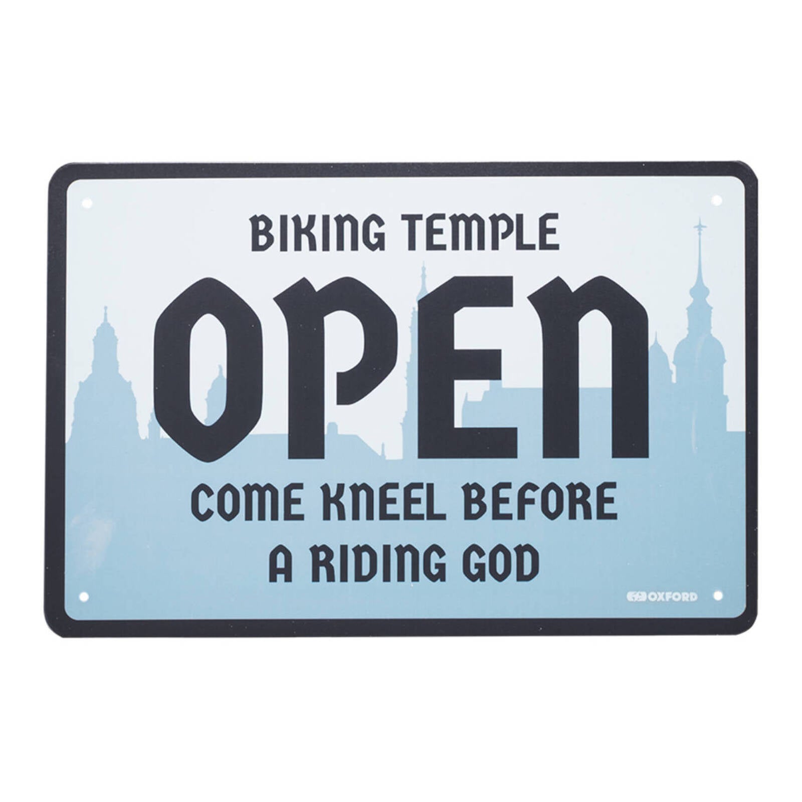 Oxford Garage Metal Sign: Temple