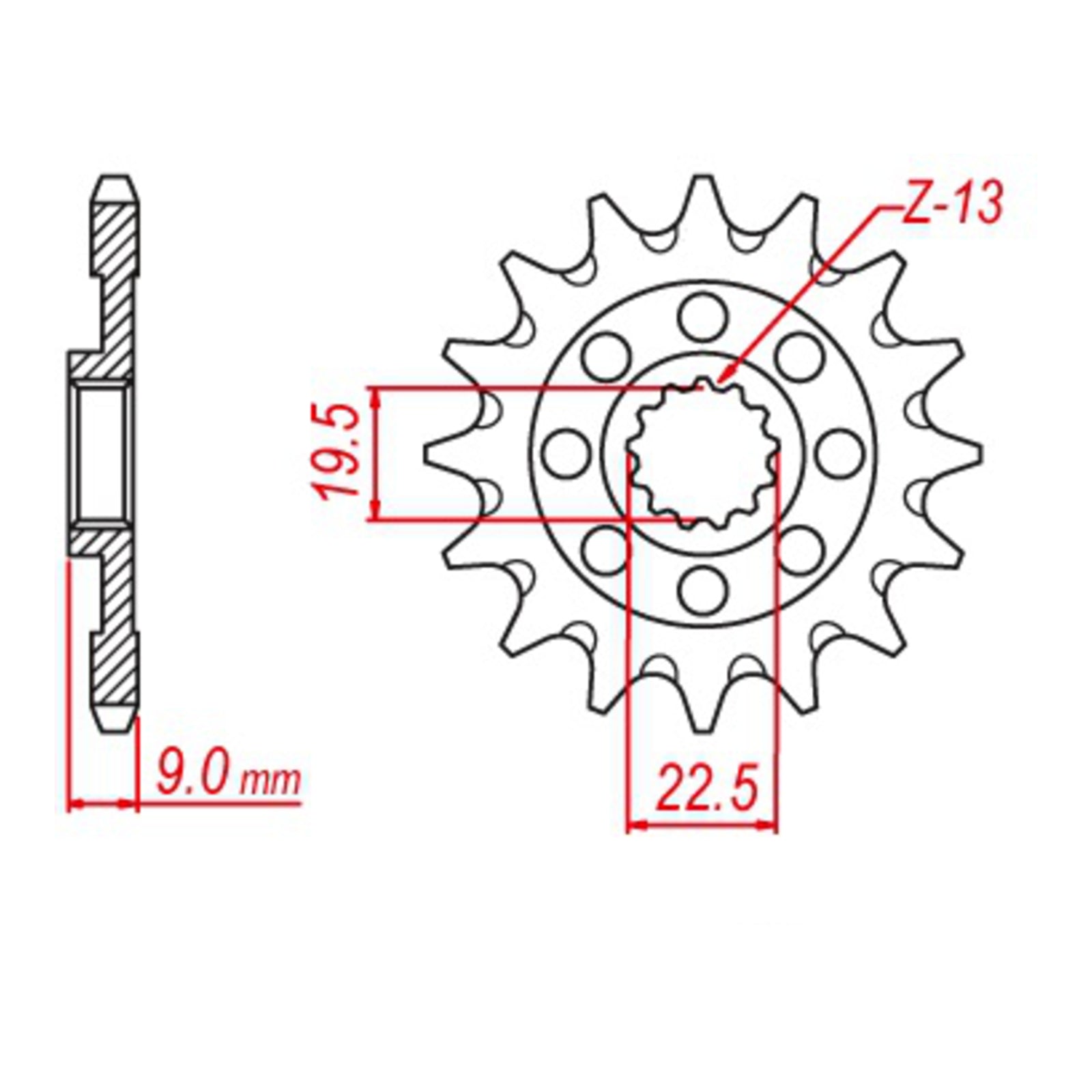 MTX 1442 Hornet Lightweight Steel Front Sprocket #520 (10B-442)