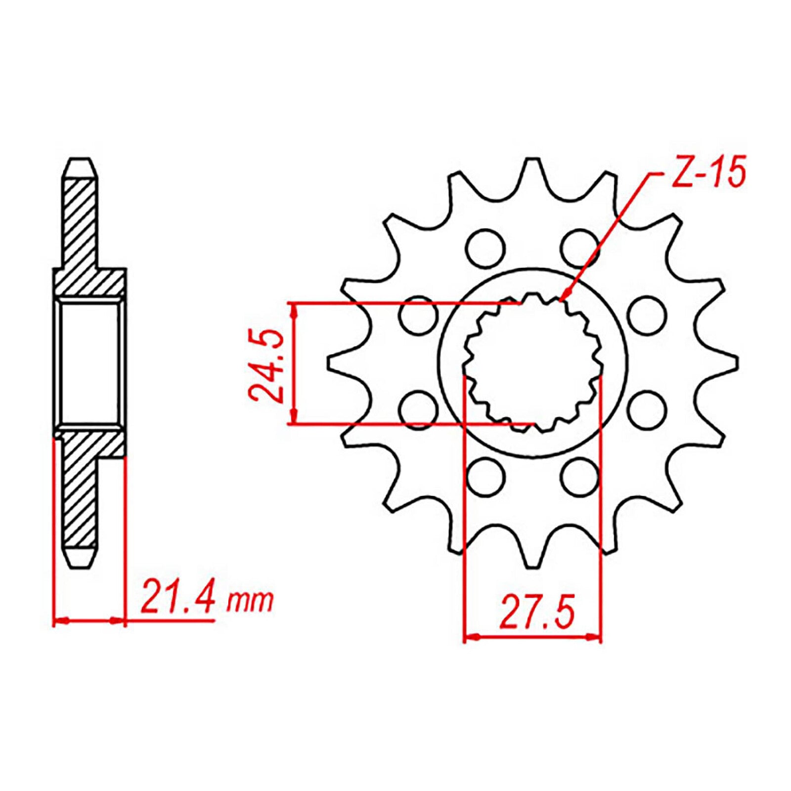 MTX 37600 Steel Front Sprocket #525 (10-37600)