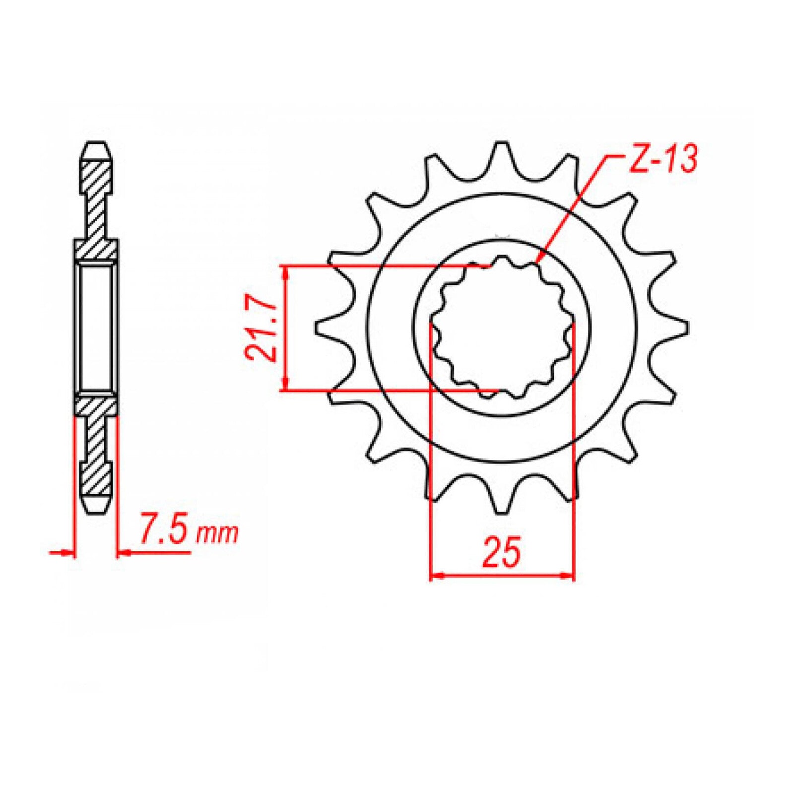 MTX 1536 Steel Front Sprocket #520 (10-536)