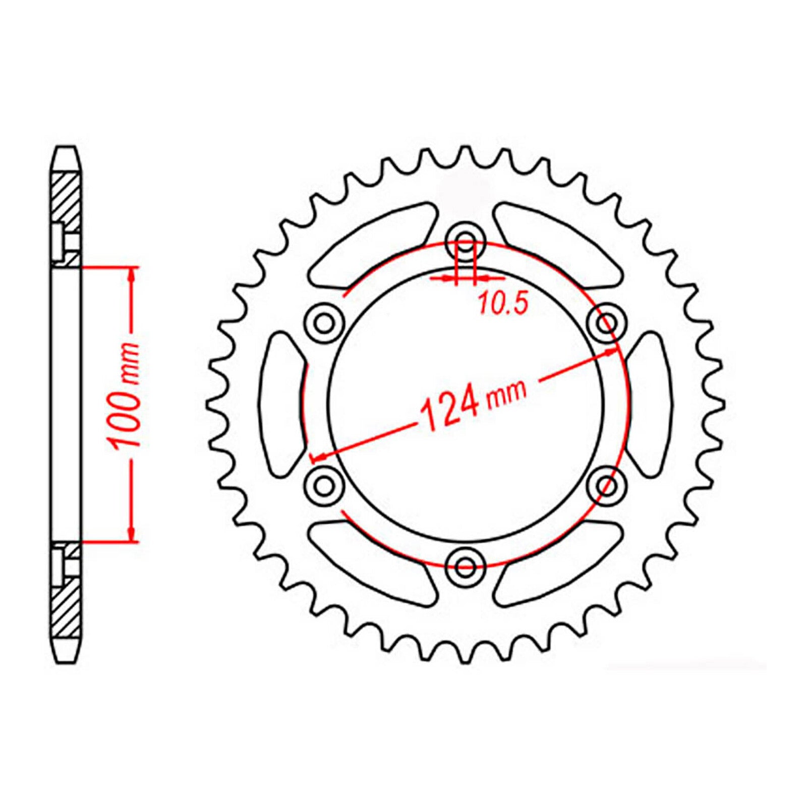 MTX 735 Steel Rear Sprocket #520 (11-735)