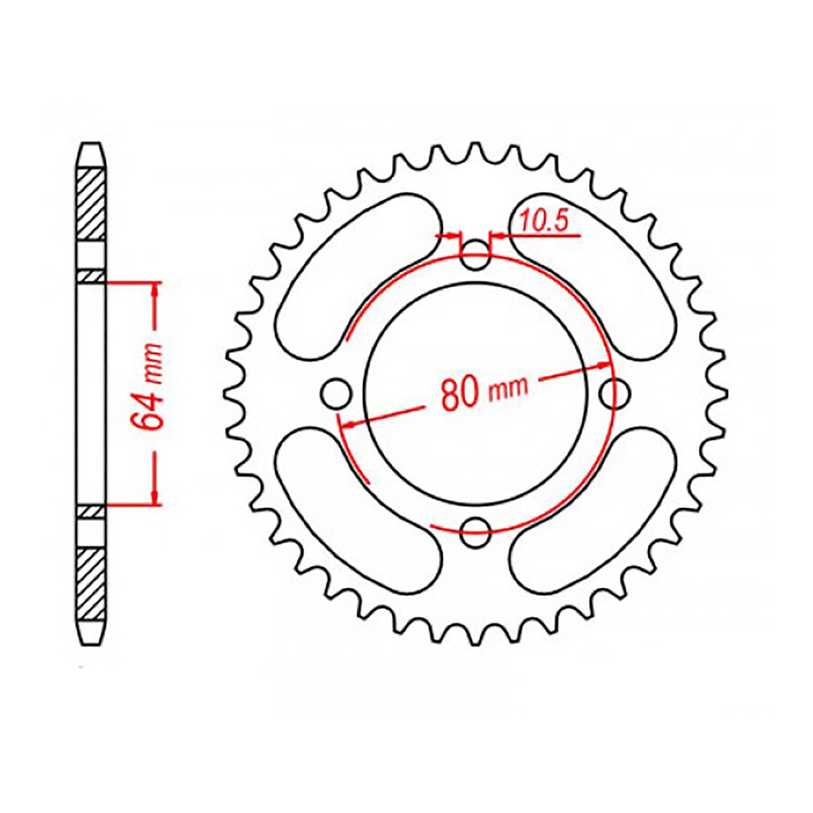 MTX 1910 Steel Rear Sprocket #520 (11-1910)