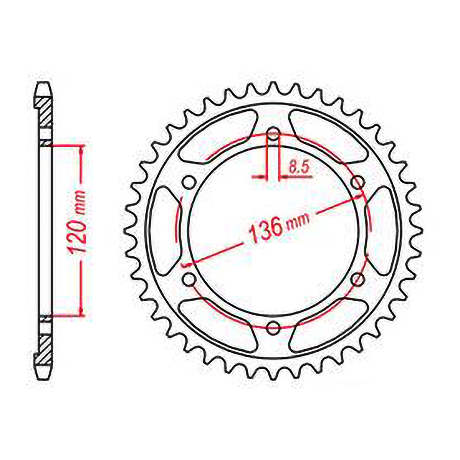 MTX 1847 Steel Rear Sprocket #428 (11-1HX)