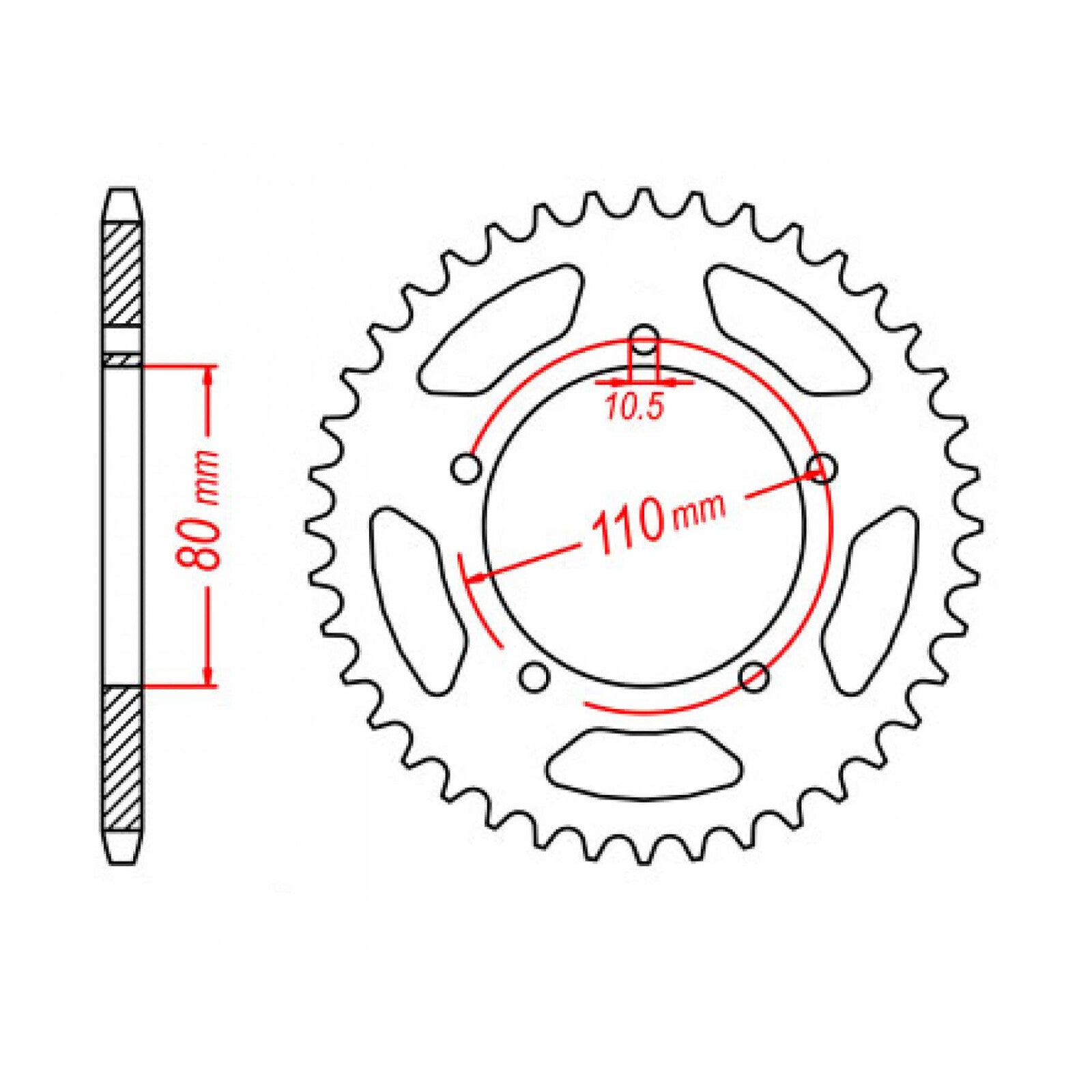 MTX 1075 Steel Rear Sprocket #520 (11-KCR)