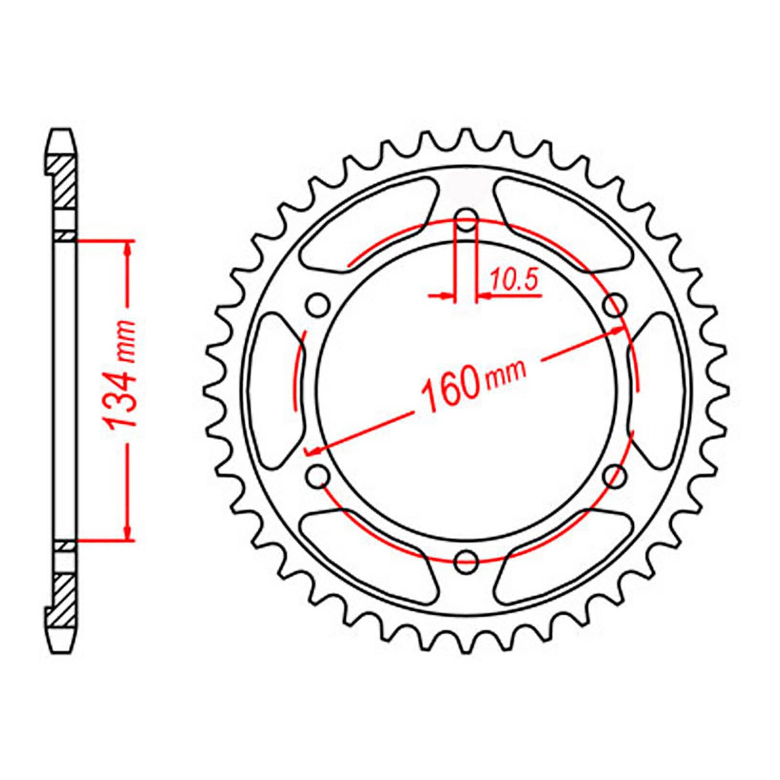 MTX 1307 Steel Rear Sprocket #525 (11-MBW)