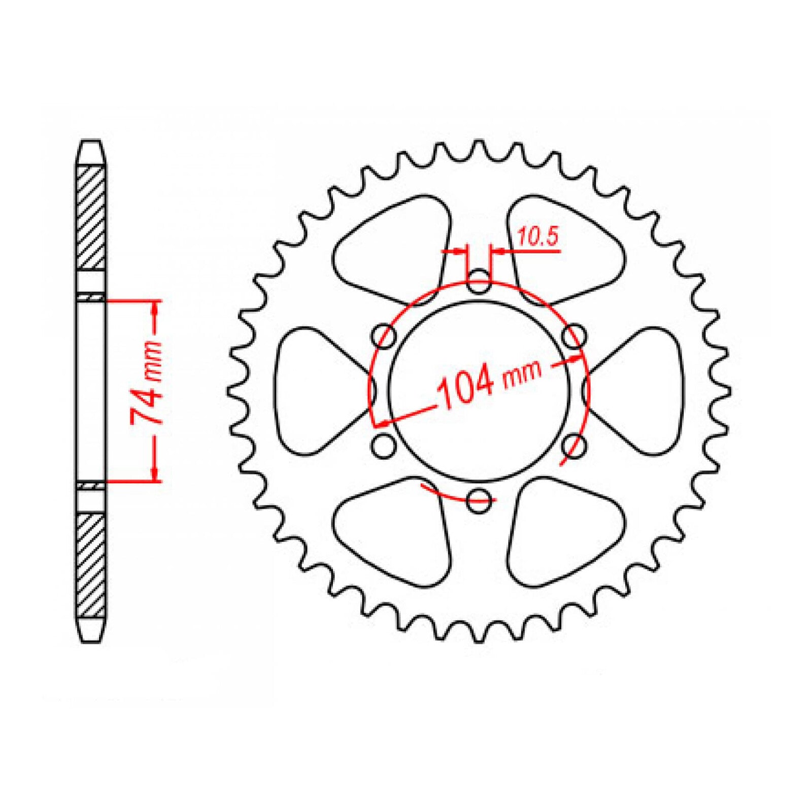 MTX 481 Steel Rear Sprocket #530 (11-165)