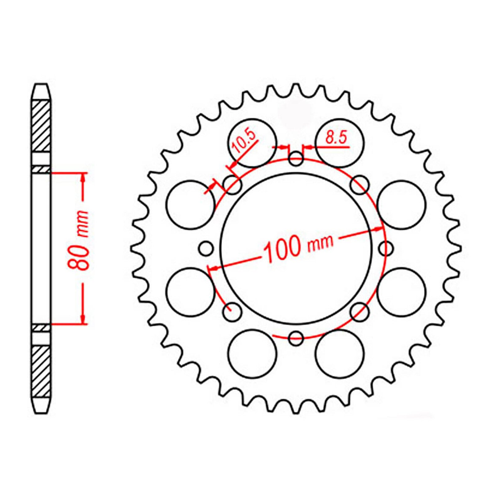 MTX 819/2 Steel Rear Sprocket #520 (11-113)