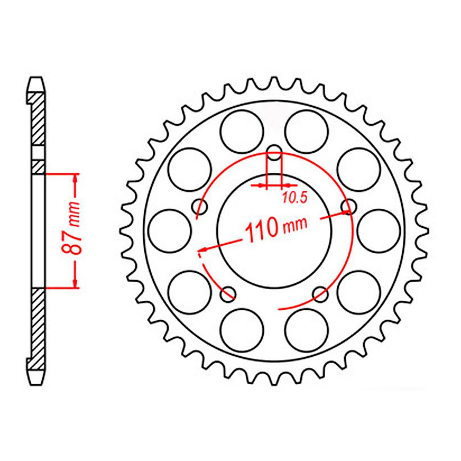 MTX 807 Steel Rear Sprocket #525 (11-33C)