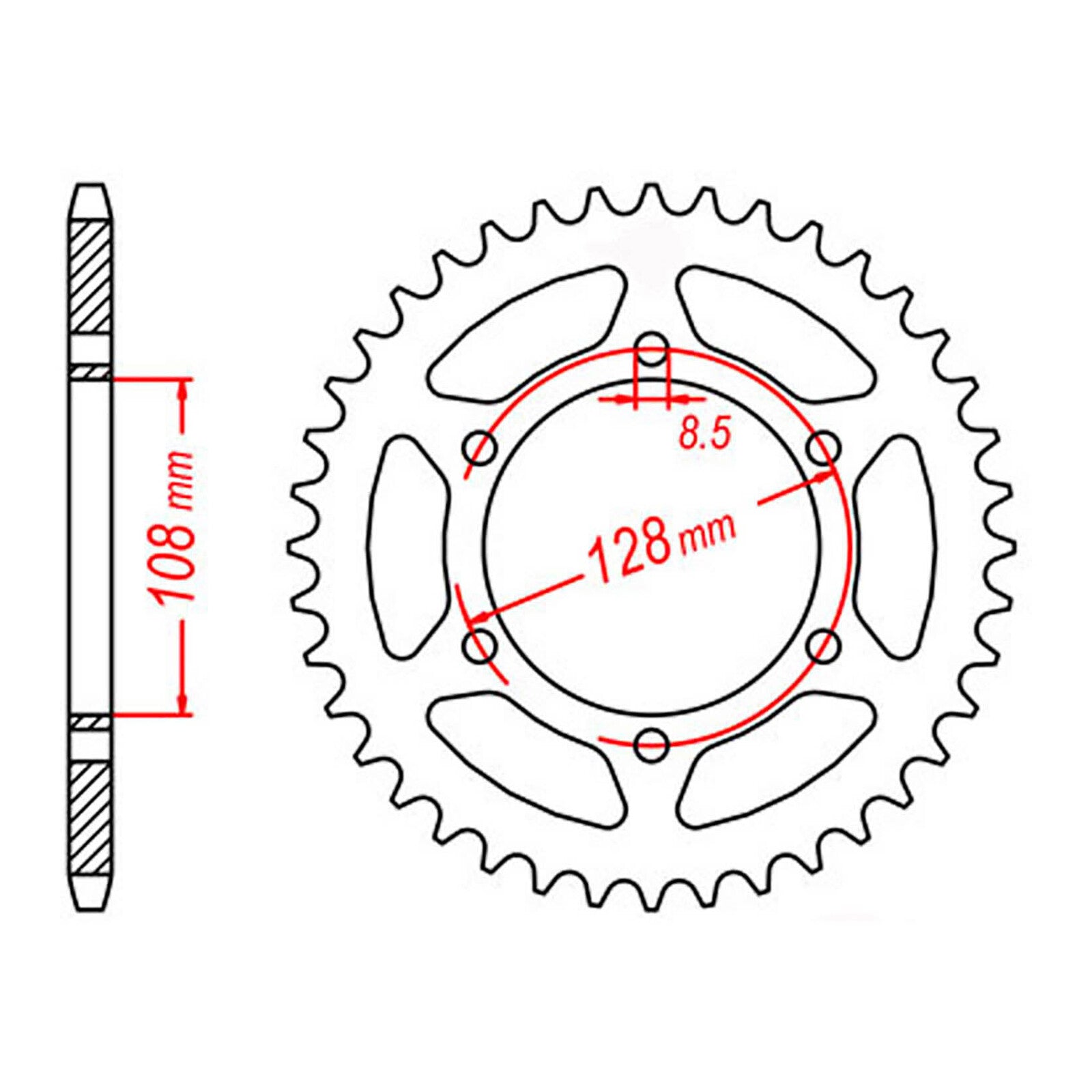 MTX 804 Steel Rear Sprocket #428 (11-487)