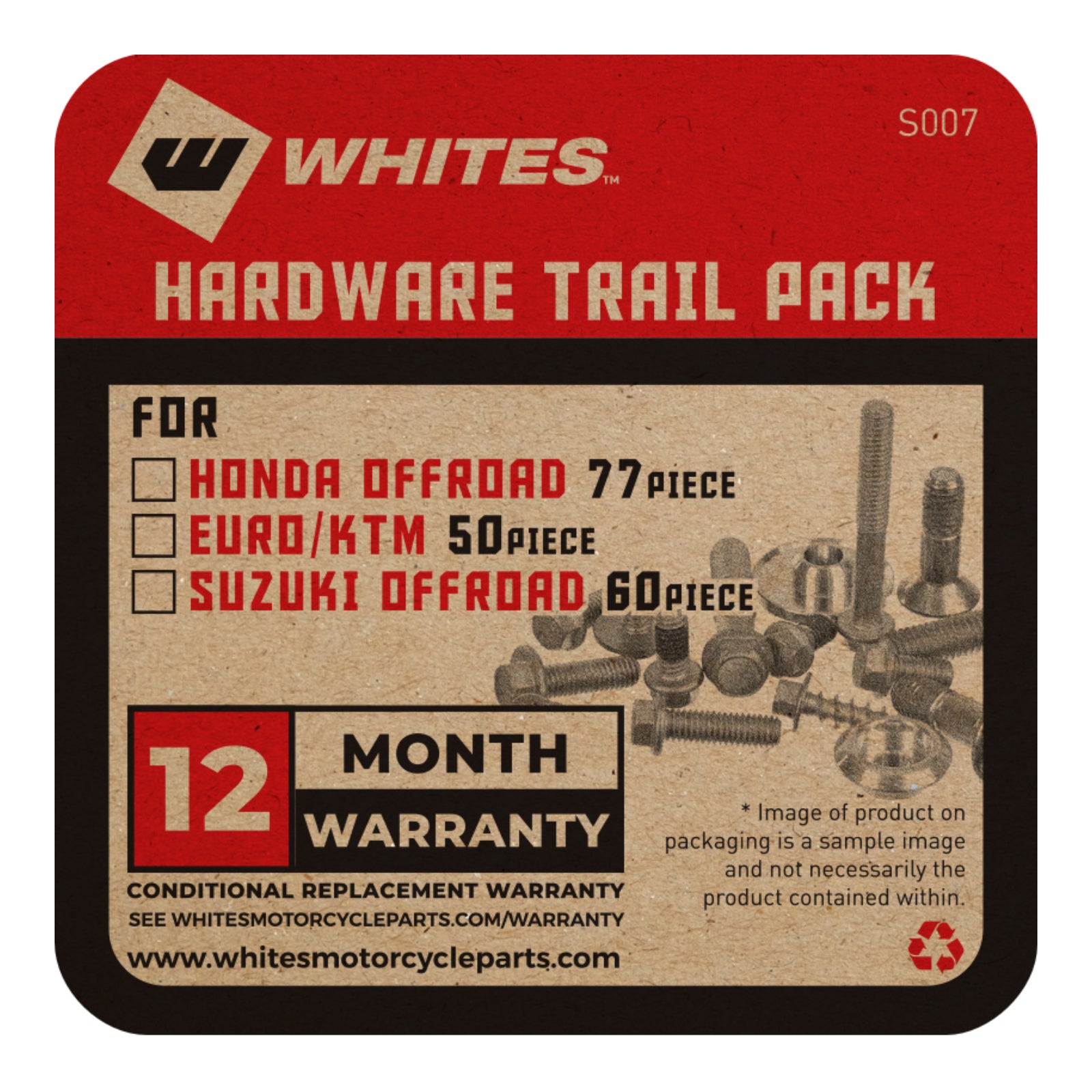 Whites Hardware Trail Pack - Honda Offroad 77PCS