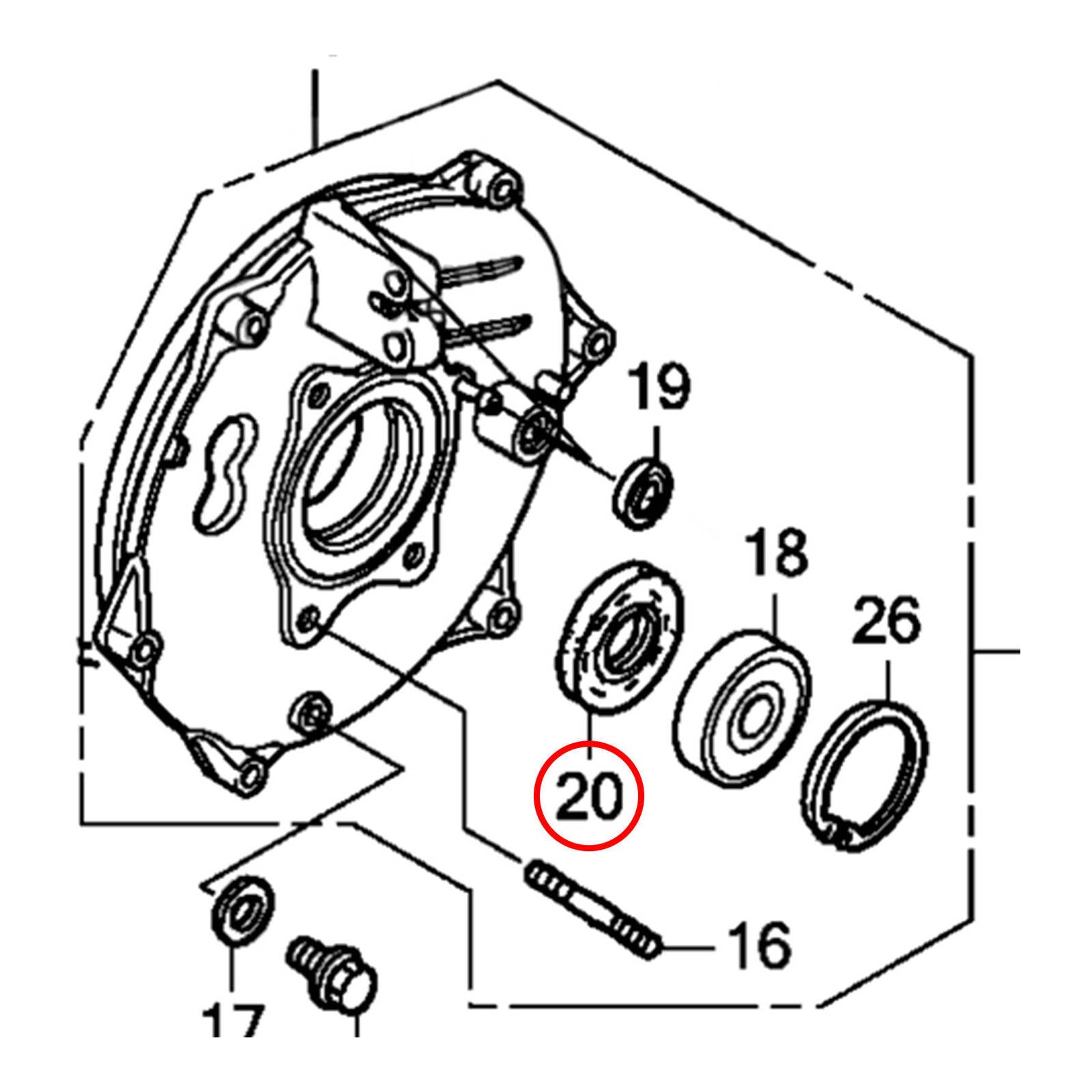 Whites Dust Seal - Honda Rear Brake Seal - 44x58x8