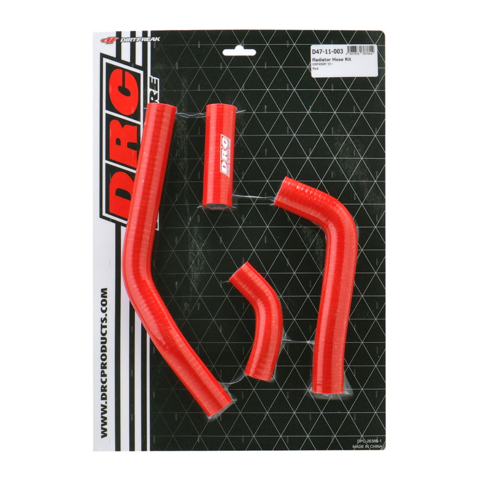 DRC Radiator Hose Kit - Honda CRF450R ('21-) - Red