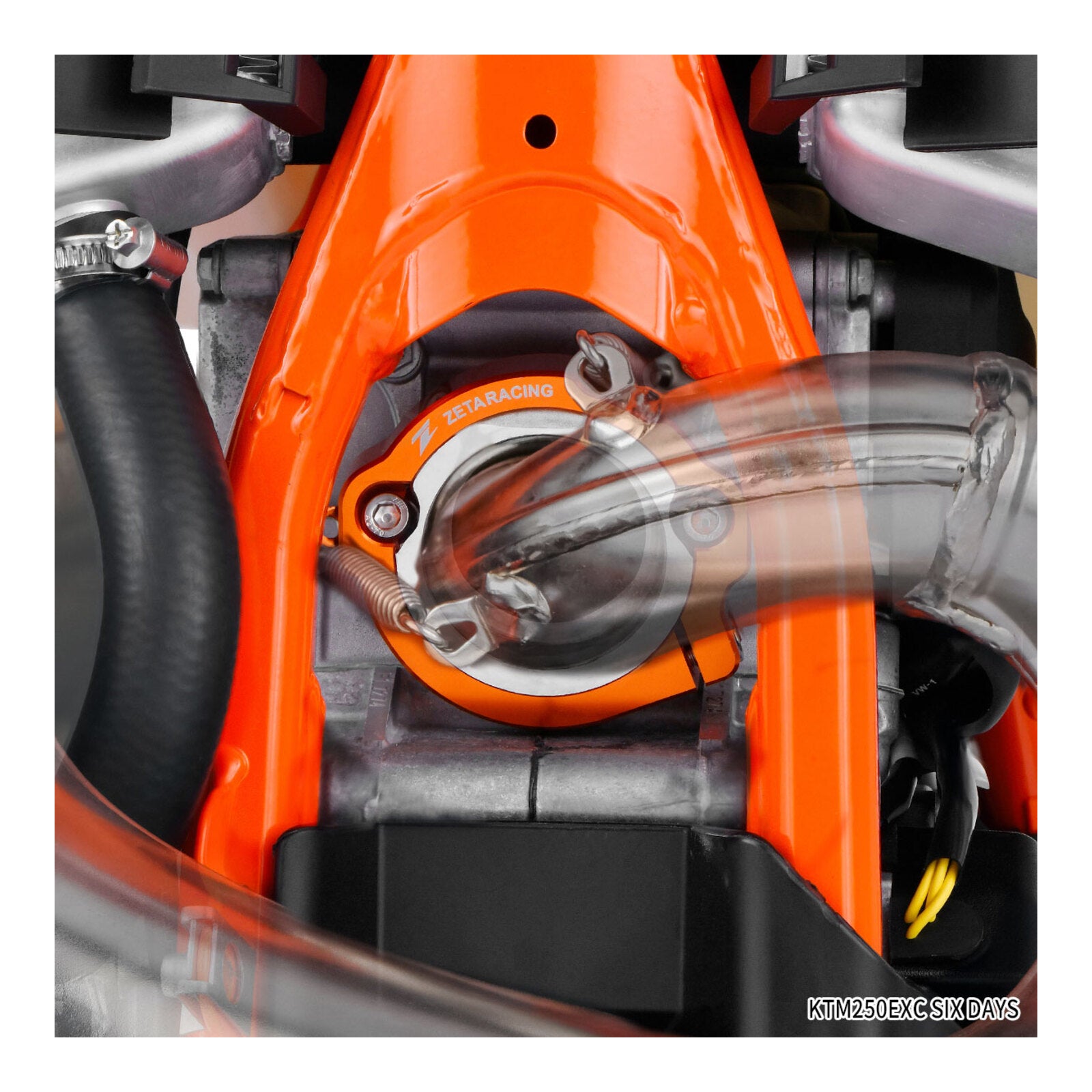 Zeta Exhaust Flange Guard - KTM / Husqvarna / GasGas 2-Stroke - Blue
