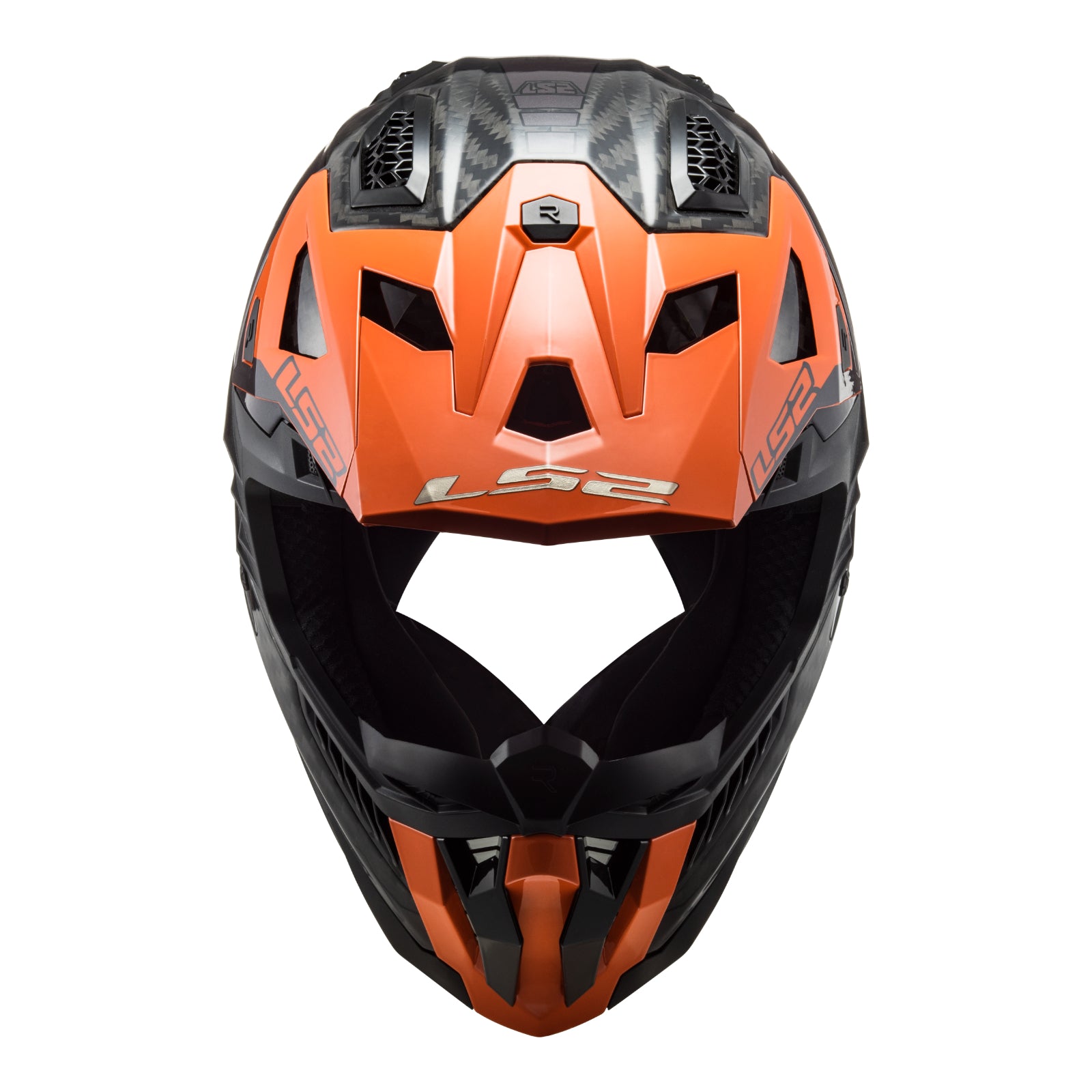 LS2 MX703 X-Force Carbon Helmet - Victory Titanium / Orange