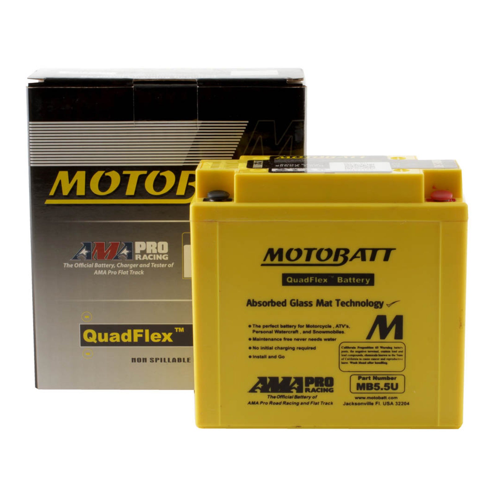 Motobatt Battery Quadflex 12V AGM - MB5.5U  *10