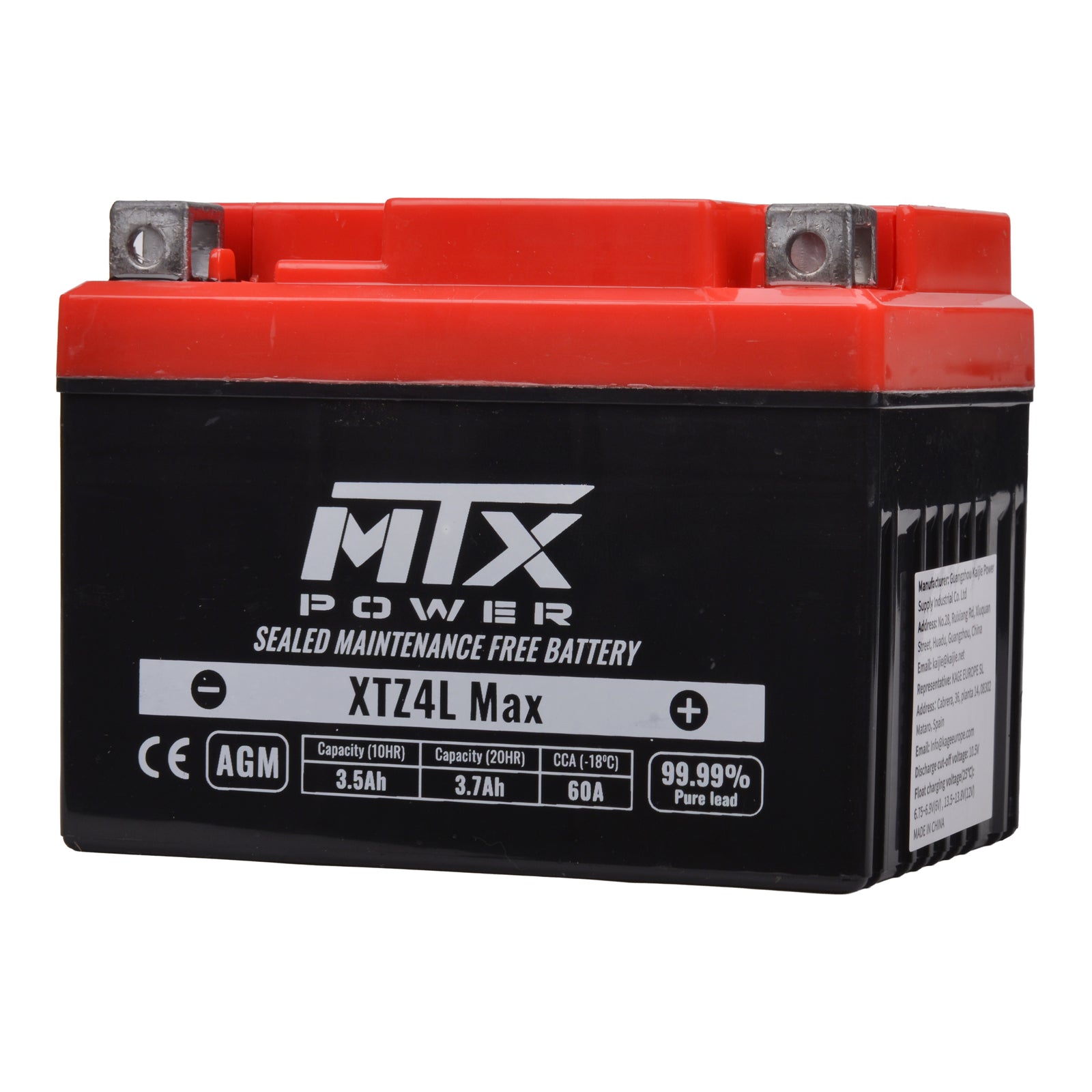 MTX Power Battery AGM - XTZ4L Max
