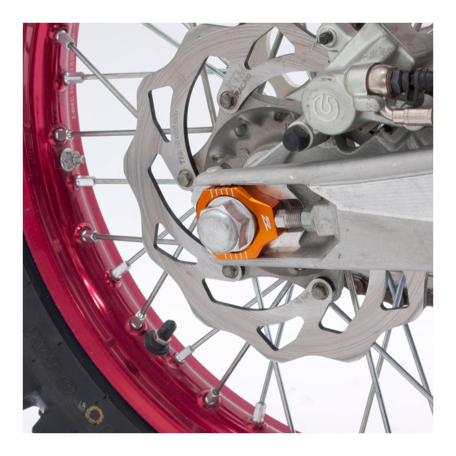 Zeta Rear Axle Block - KTM SX / SX-F (-'12), 85 SX, EXC - Orange